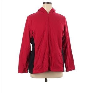 XL/1X Denim & Co red black cotton hoodie